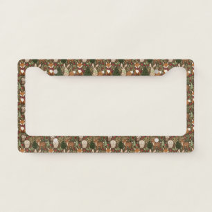 Cozy Woodland Friends Winter Cottagecore License Plate Frame
