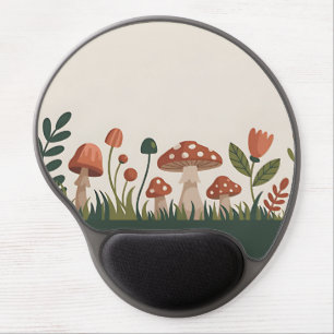 Cozy Woodland Mushrooms Gel Mouse Pad