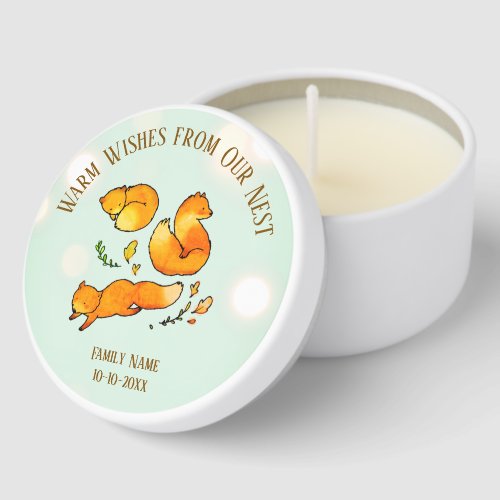 Cozy Woodland Newborn Baby Shower Mini Candle Favors