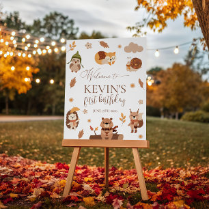 Cozy Woodland Wild One 16x20 Welcome Sign