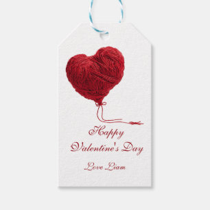 Cozy Yarn Heart for Valentines Gift Tags