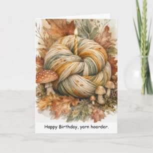 Cozy Yarn Skein Cottagecore Birthday Wishes Card