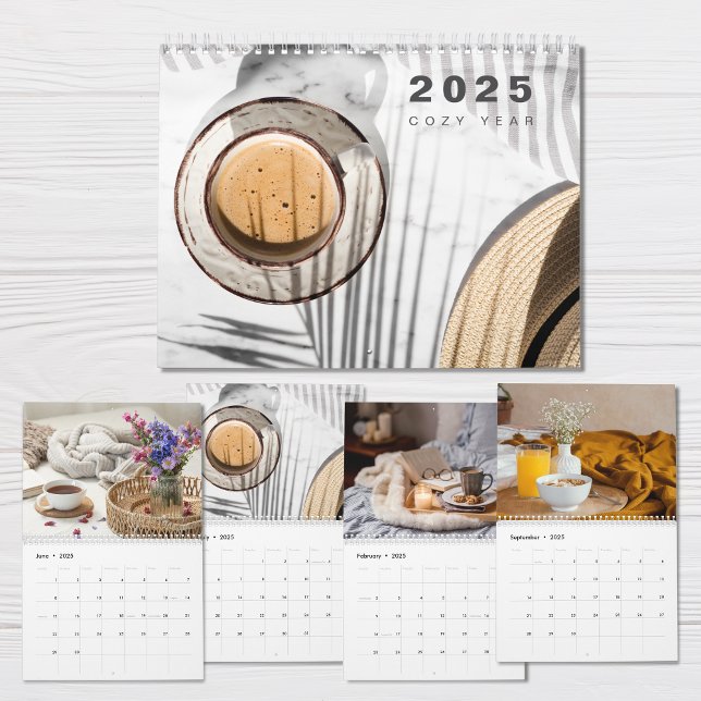 Cozy Year Photo Collage Modern 2025 Calendar (Creator Uploaded)
