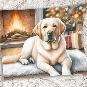 Cozy Yellow Labrador Retriever Dog Christmas Fleece Blanket