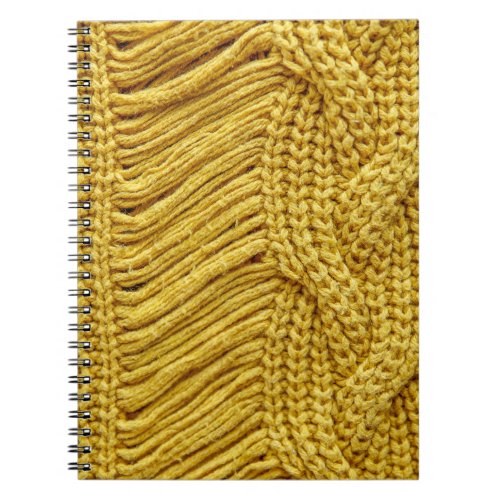 Cozy Yellow Sweater Textured Background Notebook