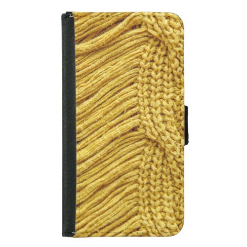 Cozy Yellow Sweater Textured Background Samsung Galaxy S5 Wallet Case