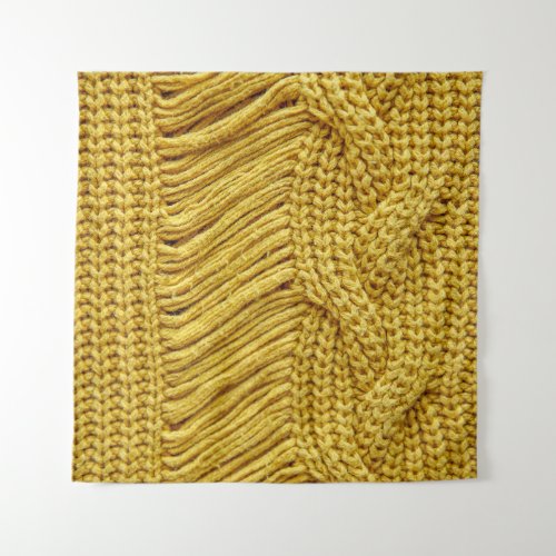 Cozy Yellow Sweater Textured Background Tapestry