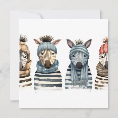 Cozy Zebras Invitation