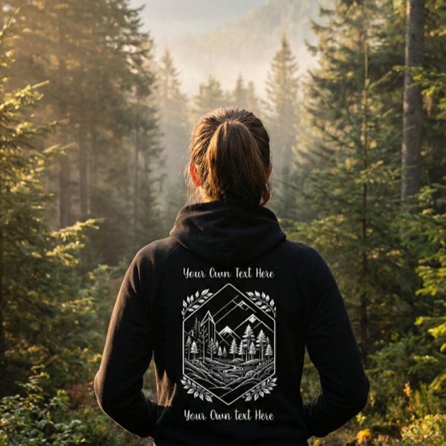 Cozy Zip Up River Mountain Adventure Your Text Hoodie (Cozy Zip Up Hoodie for Mountain Adventure! River trekking and outdoor travel gift!)