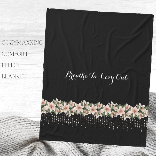 Cozymaxxing Calming Comfort Floral Fleece Blanket (Wrap yourself in ultimate comfort and tranquility with the Cozymaxxing Comfort fleece blanket)