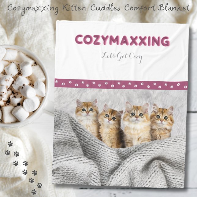 Cozymaxxing Kitten Cuddles Comfort Blanket (Immerse yourself in a world of comfort and cuteness with the Cozymaxxing Kitten Cuddles Blanket)
