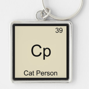Cp - Cat Person Funny Chemistry Element Symbol Tee Keychain