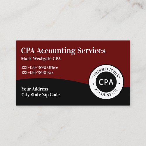 CPA Accountant Business Card