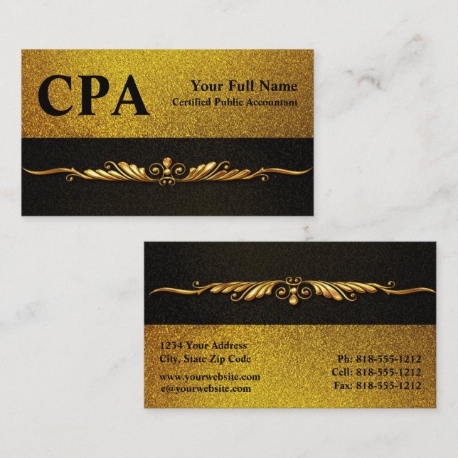 CPA Accountant Certified Public Accountants Business Card (Front/Back)
