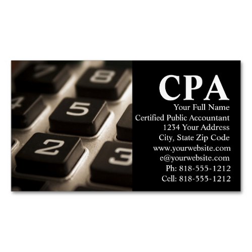 CPA Accountant Certified Public Accountants Business Card Magnet