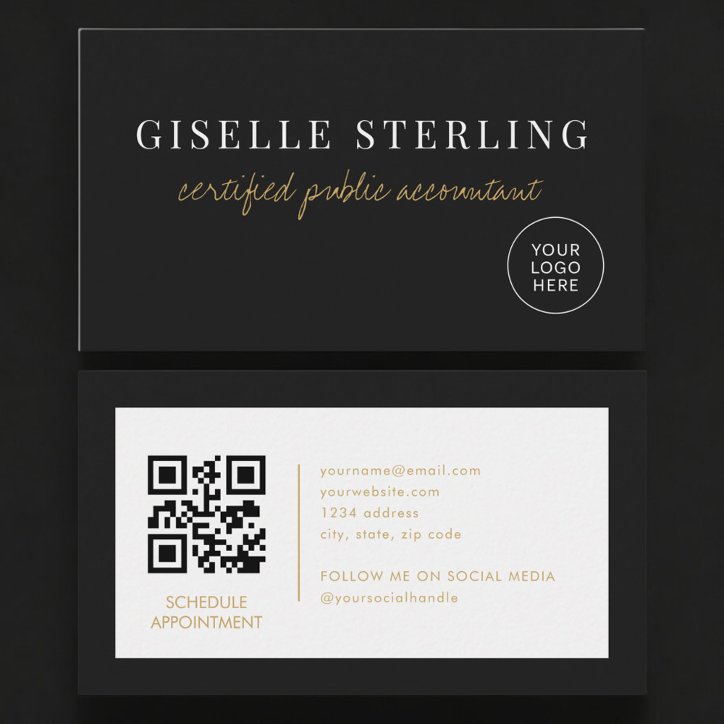 Cpa Accountant Minimalist Company Logo QR Code Business Card