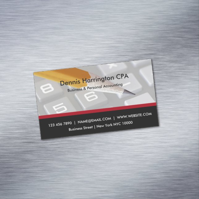 CPA Accountant Modern Design Business Card Magnet (In Situ)