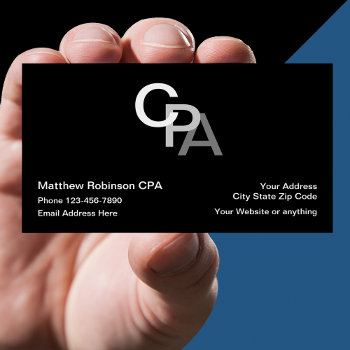 Cpa Accountant Monogram Style Business Card by Luckyturtle at Zazzle