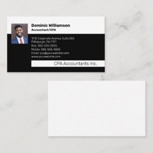 CPA   Accountant Professional Black   Gold  Busine Business Card