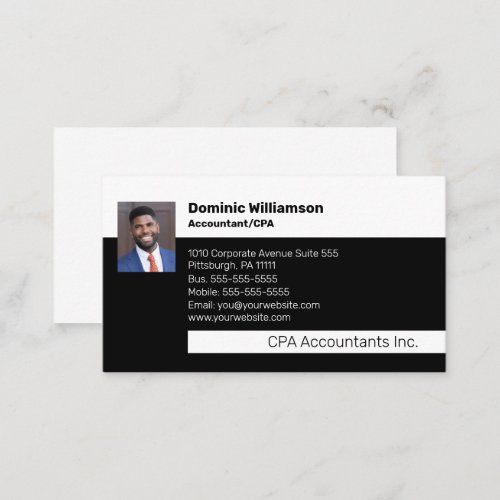 CPA  Accountant Professional Black  Gold  Busine Business Card