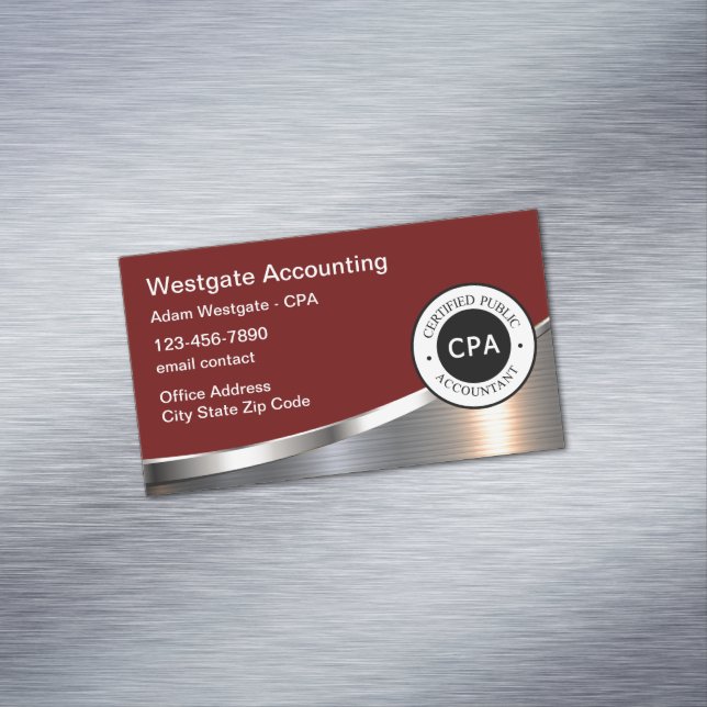 CPA Accountant Professional Business Card Magnet (In Situ)