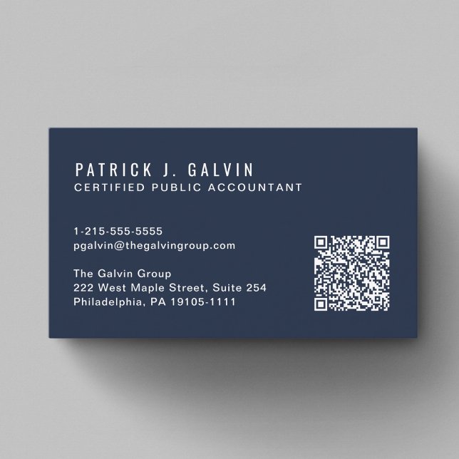 CPA Accountant QR Code Blue Business Card (CPA Accountant QR Code Blue Business Card)