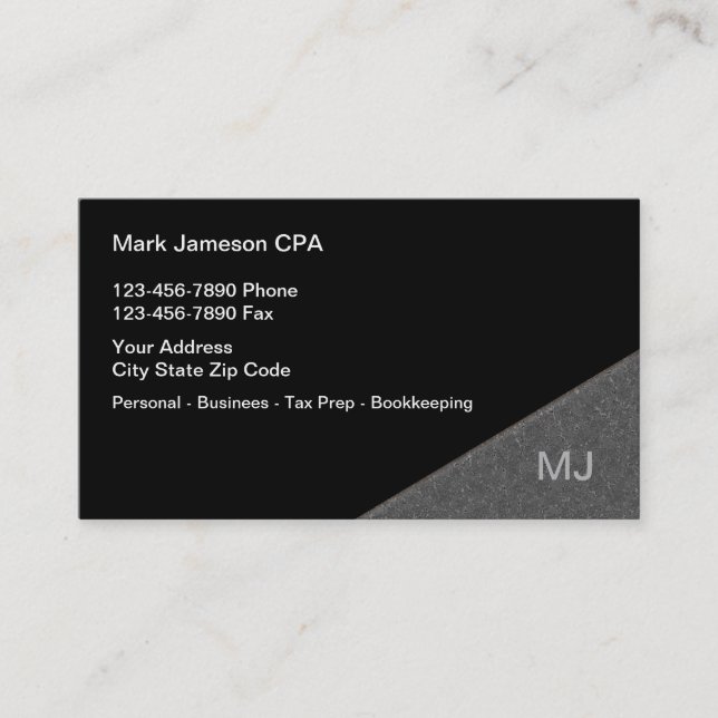CPA Accountant Services Business Card (Front)