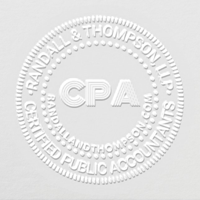 CPA Cert Public Accountant Firm Name URL #2 Embosser (Design)