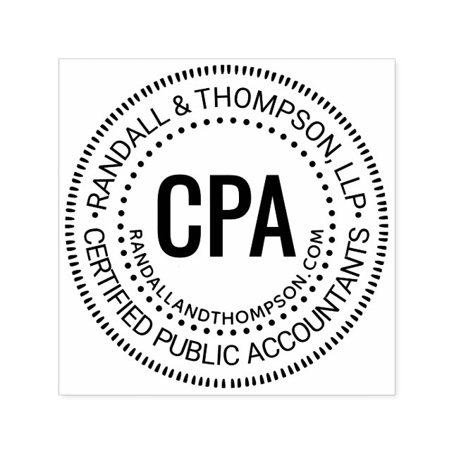 CPA Cert Public Accountant Firm Name URL #2R Self-inking Stamp (Design)