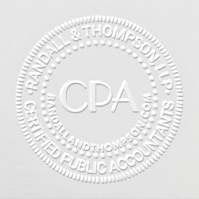 CPA Cert Public Accountant Firm Name URL #6 Embosser (Design)