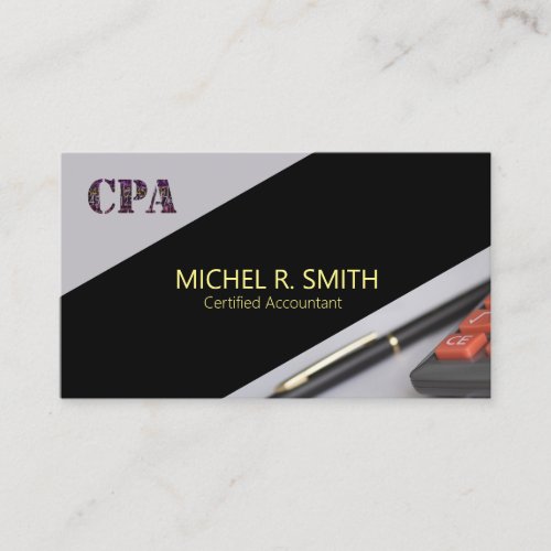 CPA Certified accountant with Calculator Pen  Business Card