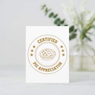 CPA Certified Pie Appreciator - Funny Postcard