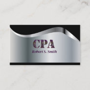 Cpa Certified Public Account Black& Silver  Business Card at Zazzle