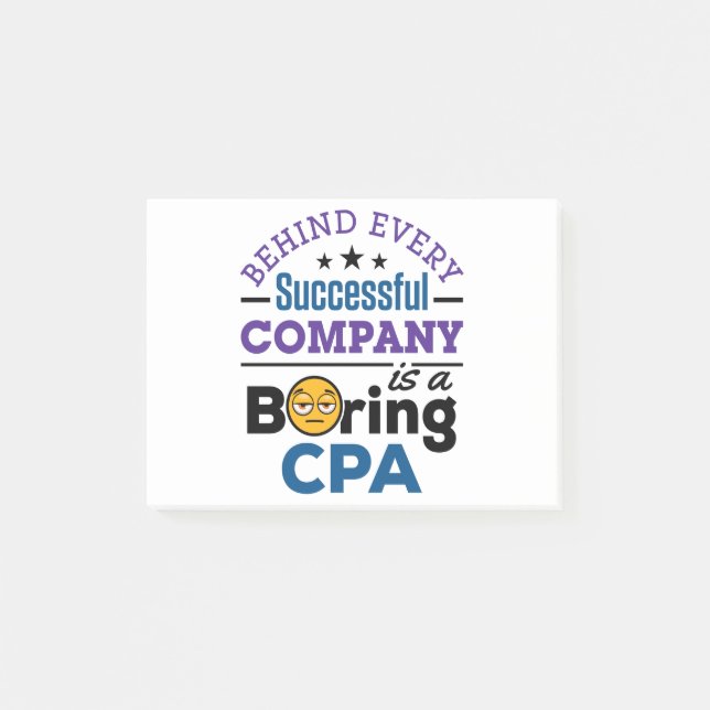 CPA Certified Public Accountant Boring CPA Post-it Notes (Front)
