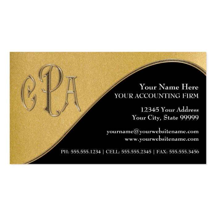 CPA Certified Public Accountant Business Taxes Business Card Templates