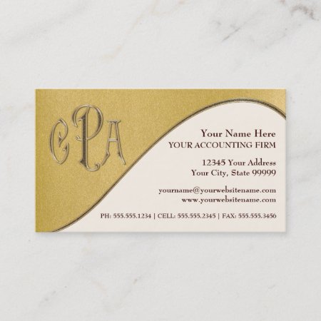 Cpa Certified Public Accountant Business Taxes Business Card