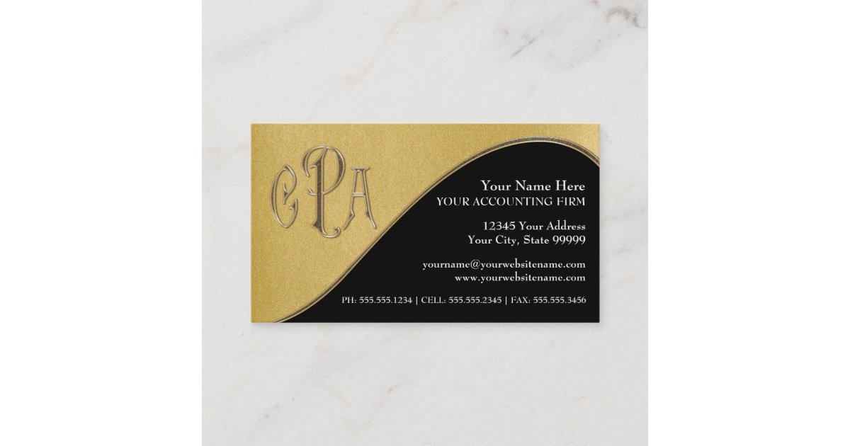 CPA Certified Public Accountant Business Taxes Business Card | Zazzle.com
