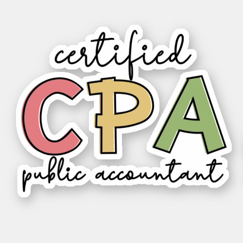 CPA Certified Public Accountant Gift Sticker