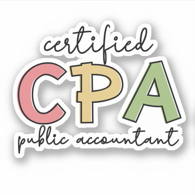 CPA Certified Public Accountant Gift Sticker (Front)