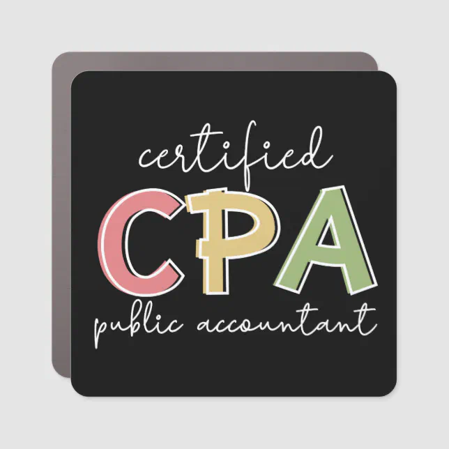 CPA Certified Public Accountant Gifts Car Magnet (Front)