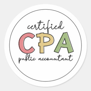 CPA Certified Public Accountant Gifts Classic Round Sticker
