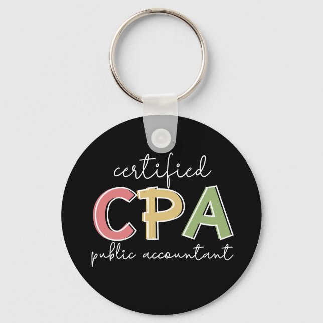 CPA Certified Public Accountant Gifts Keychain (Front)