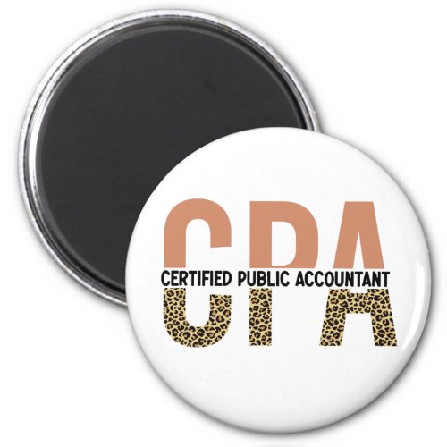 CPA Certified Public Accountant Leopard Print Magnet