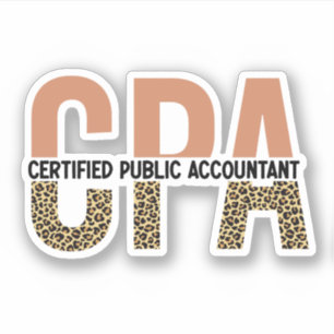 CPA Certified Public Accountant Leopard Print Sticker