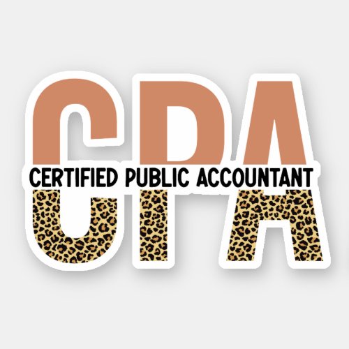 CPA Certified Public Accountant Leopard Print Sticker