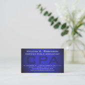 CPA Certified Public Accountant Striking Blue Business Card (Standing Front)