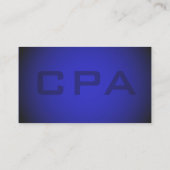 CPA Certified Public Accountant Striking Blue Business Card (Back)