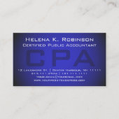 CPA Certified Public Accountant Striking Blue Business Card (Front)