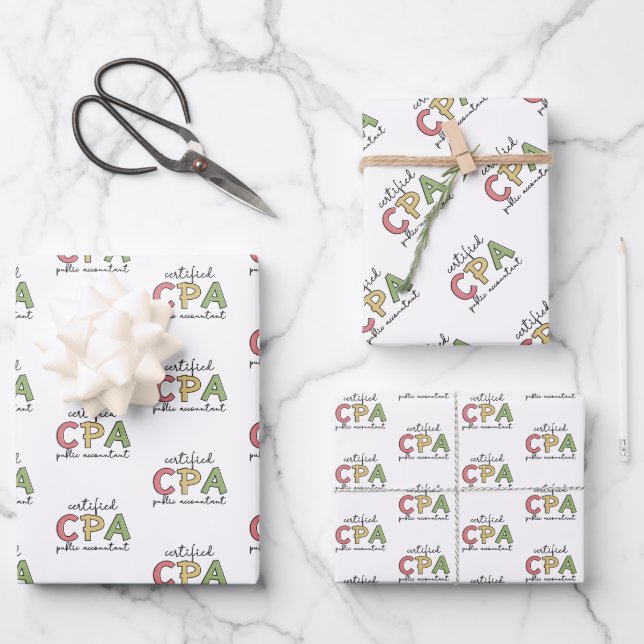 CPA Certified Public Accountant Wrapping Paper Sheets (Front)