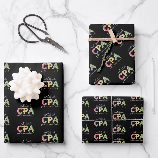 CPA Certified Public Accountant Wrapping Paper Sheets (Front)